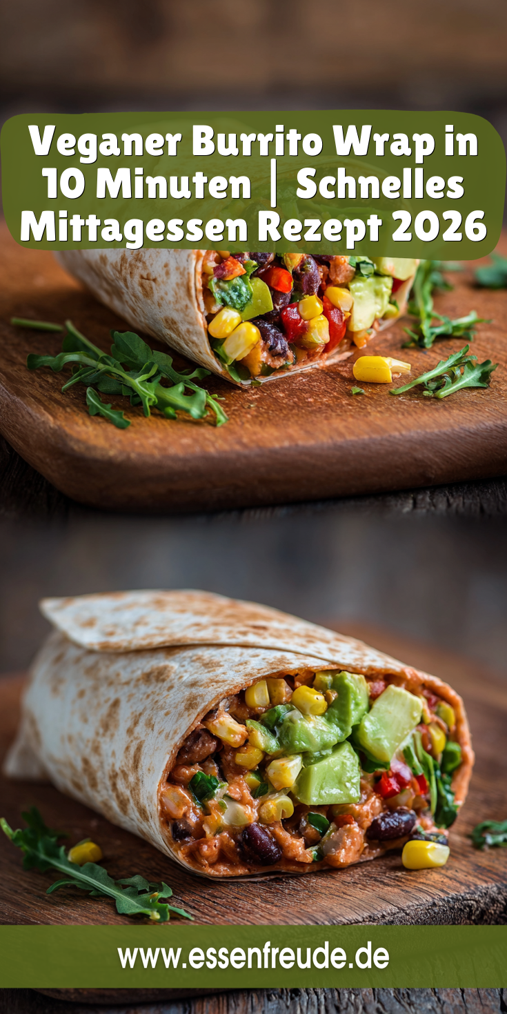 Veganer Burrito Wrap in 10 Minuten | Schnelles Mittagessen 2026