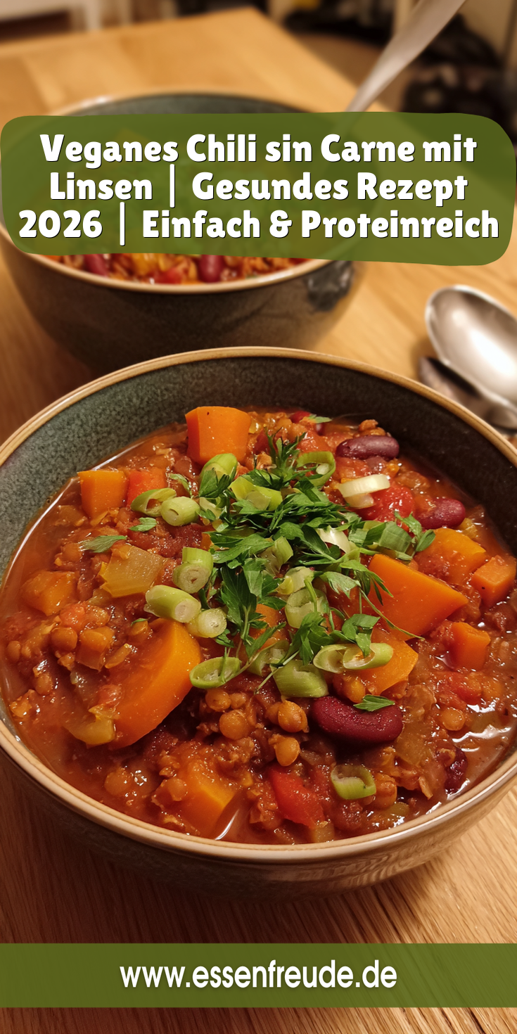 Veganes Chili sin Carne mit Linsen | Gesund 2026