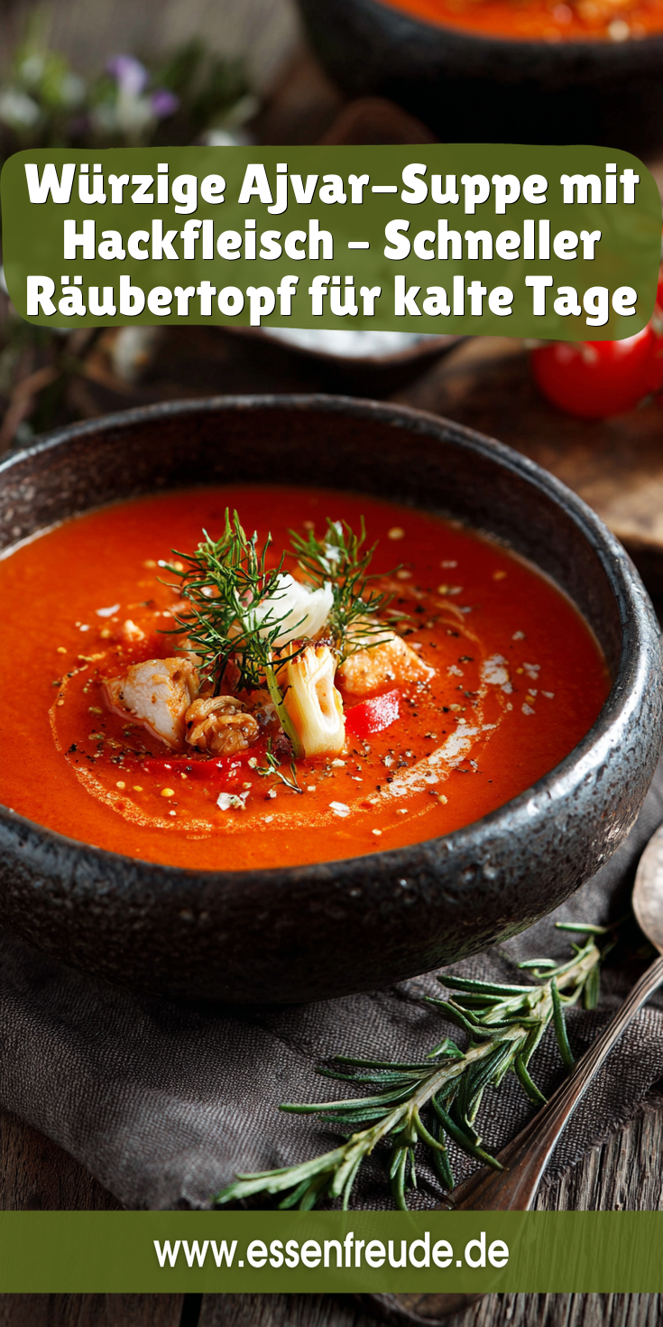 Würzige Ajvar-Suppe mit Hackfleisch (Räubertopf) | Schnelle Küche 2026